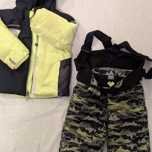 Obermeyer Lime and Black Kids Ski Set